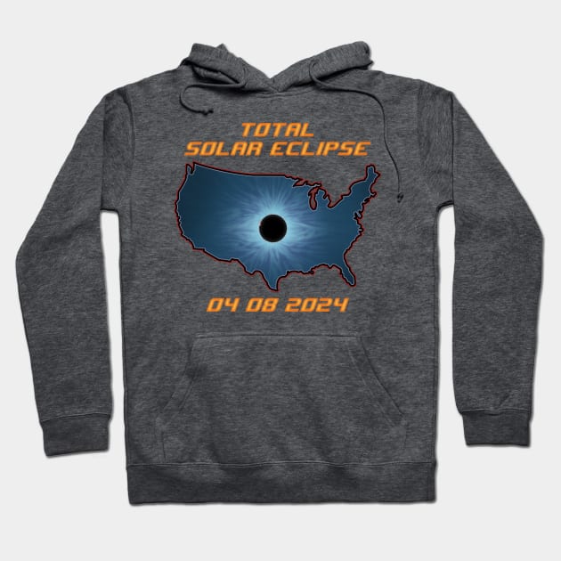 USA 2024 Total Solar Eclilpse Hoodie by Victopia